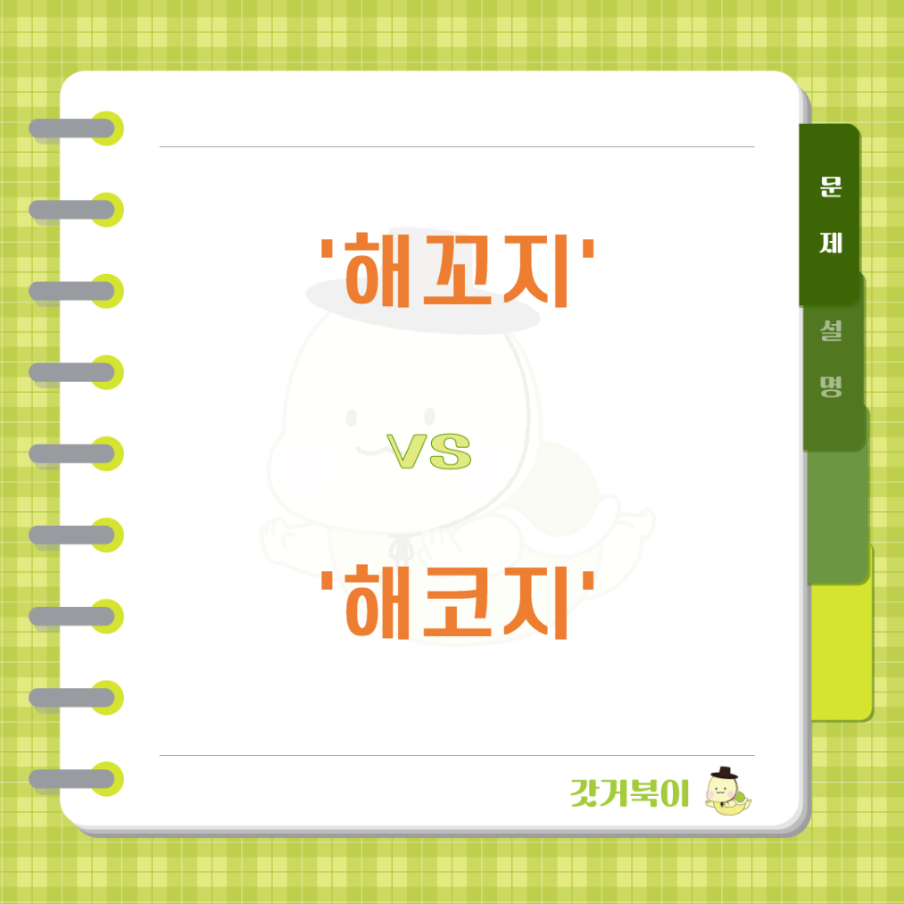 해꼬지 vs 해코지 문제 이미지