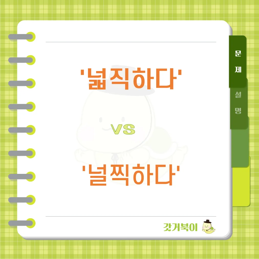 넓직하다 vs 널찍하다 문제 이미지