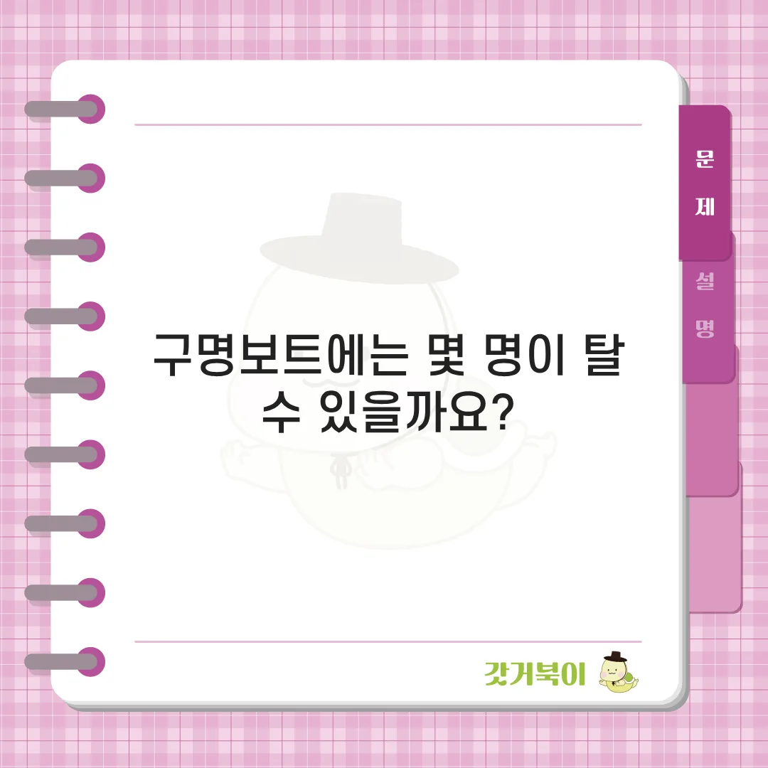 구명보트에는 몇 명이 탈 수 있을까요? 문제 이미지
